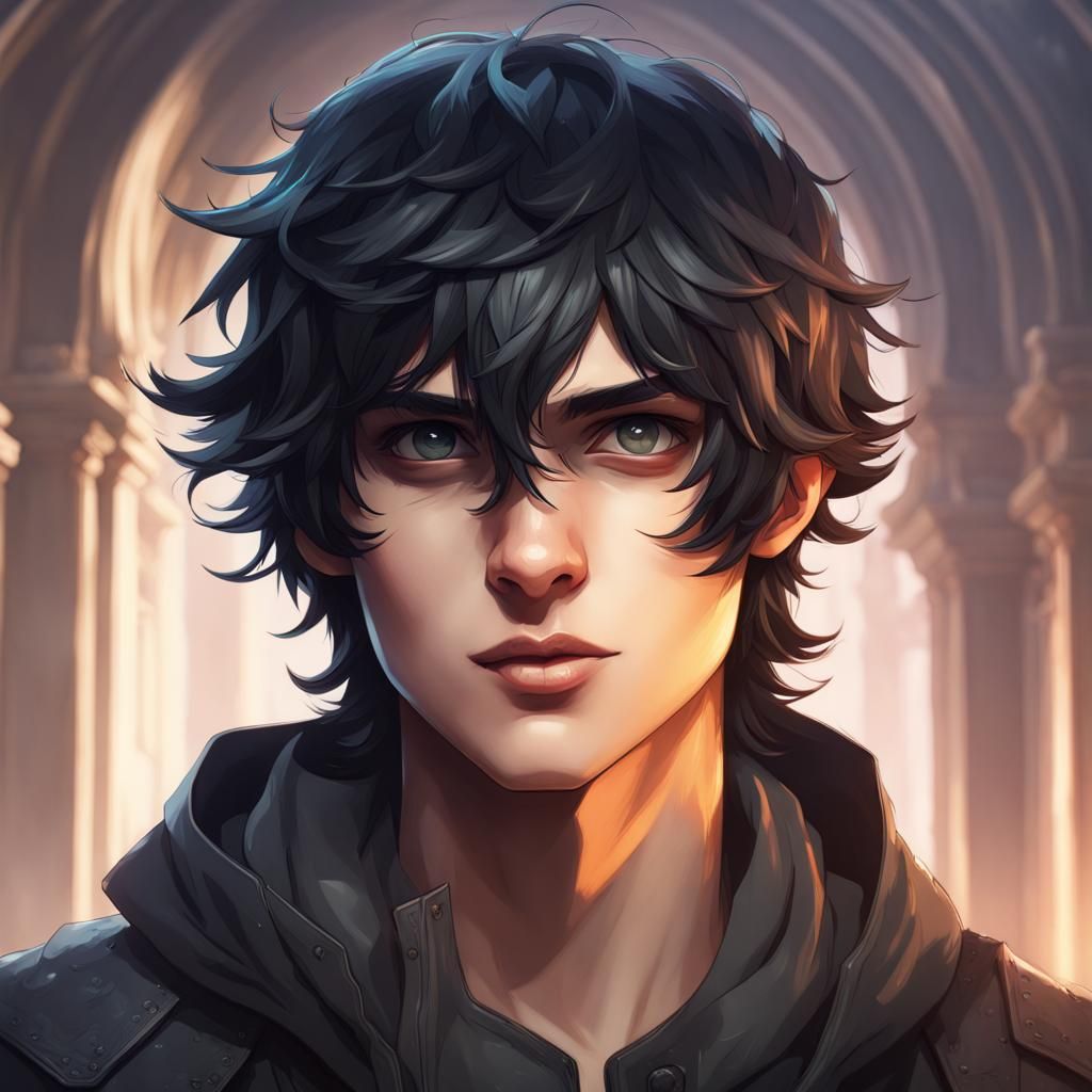 Nico Di Angelo Portrait in Artgerm Style