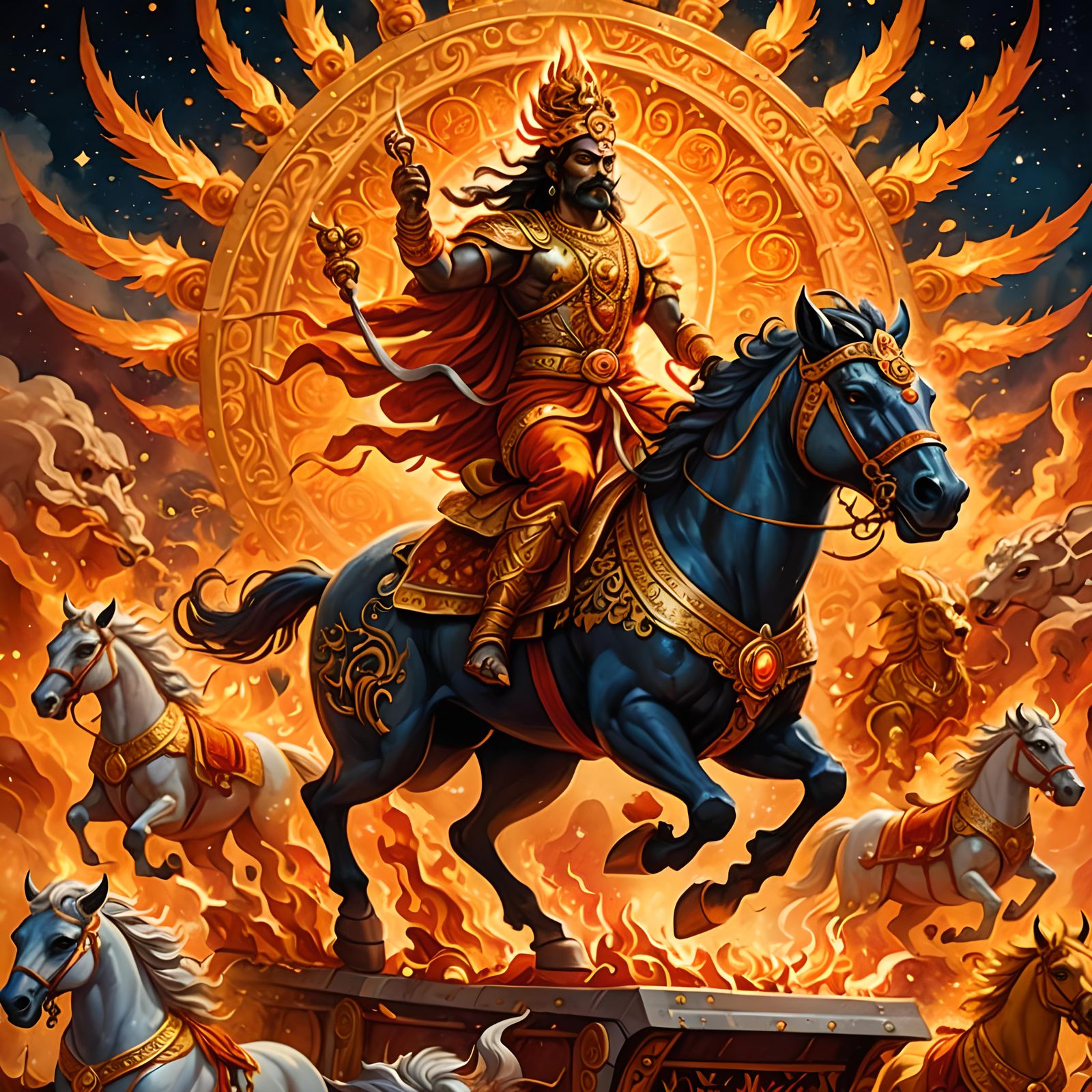 Surya Deva: The Sun God's Fiery Chariot