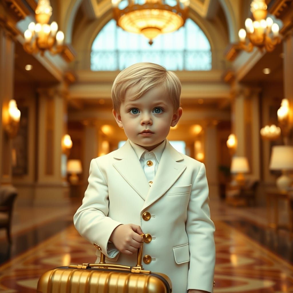 A Cherubic Boy Embarks on a High-Society Adventure in Elegan...