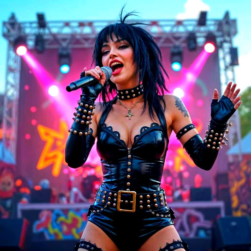 Surreal Pop-Punk Performer in 8K Photorealism