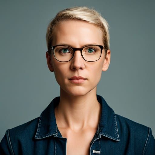 Professional Portrait of a Young Woman with Glasses