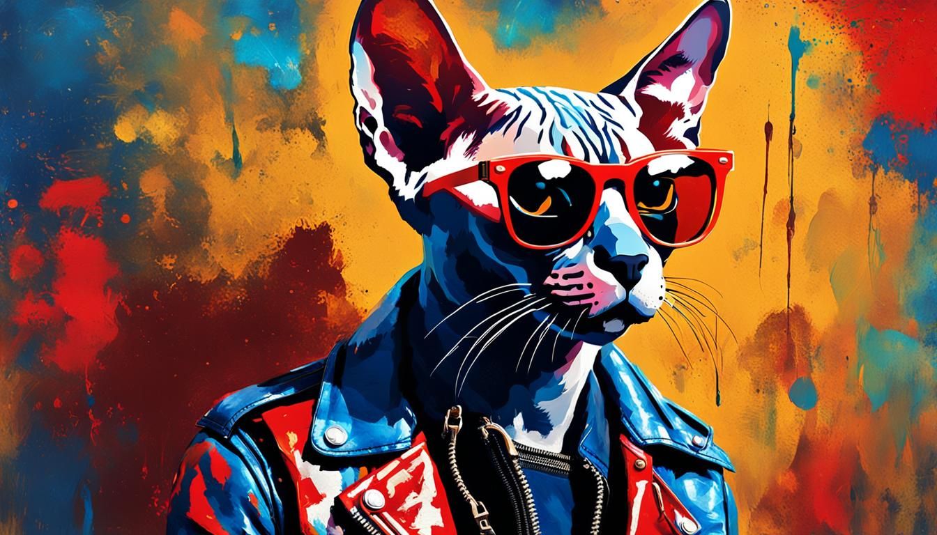 Stylized Post-Impressionist Cat Portrait