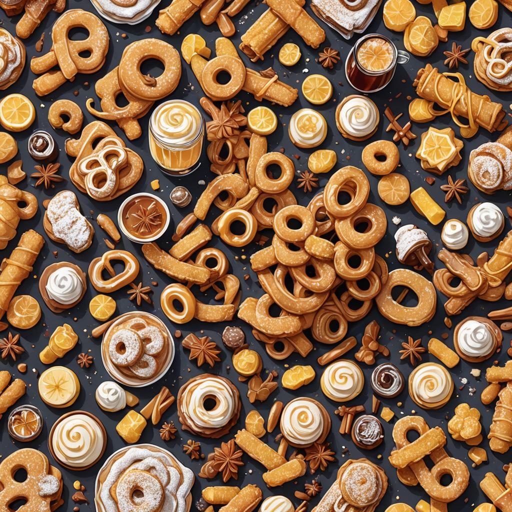 Warm Spiced Sweets in Anime Manga Style