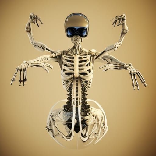 Skeleton in Spacesuit: Sci-Fi Fantasy Illustration