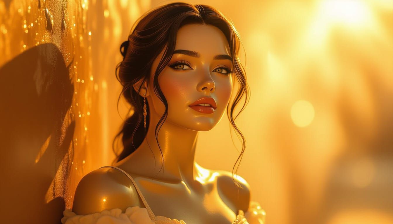 Melting Wax Statue Portrait in Hyperrealistic Style