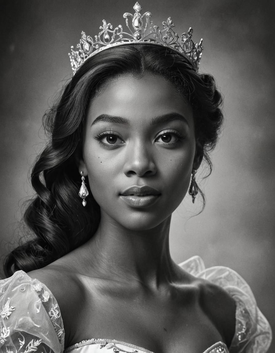 Princess Tiana: Hyperrealistic Studio Harcourt Portrait