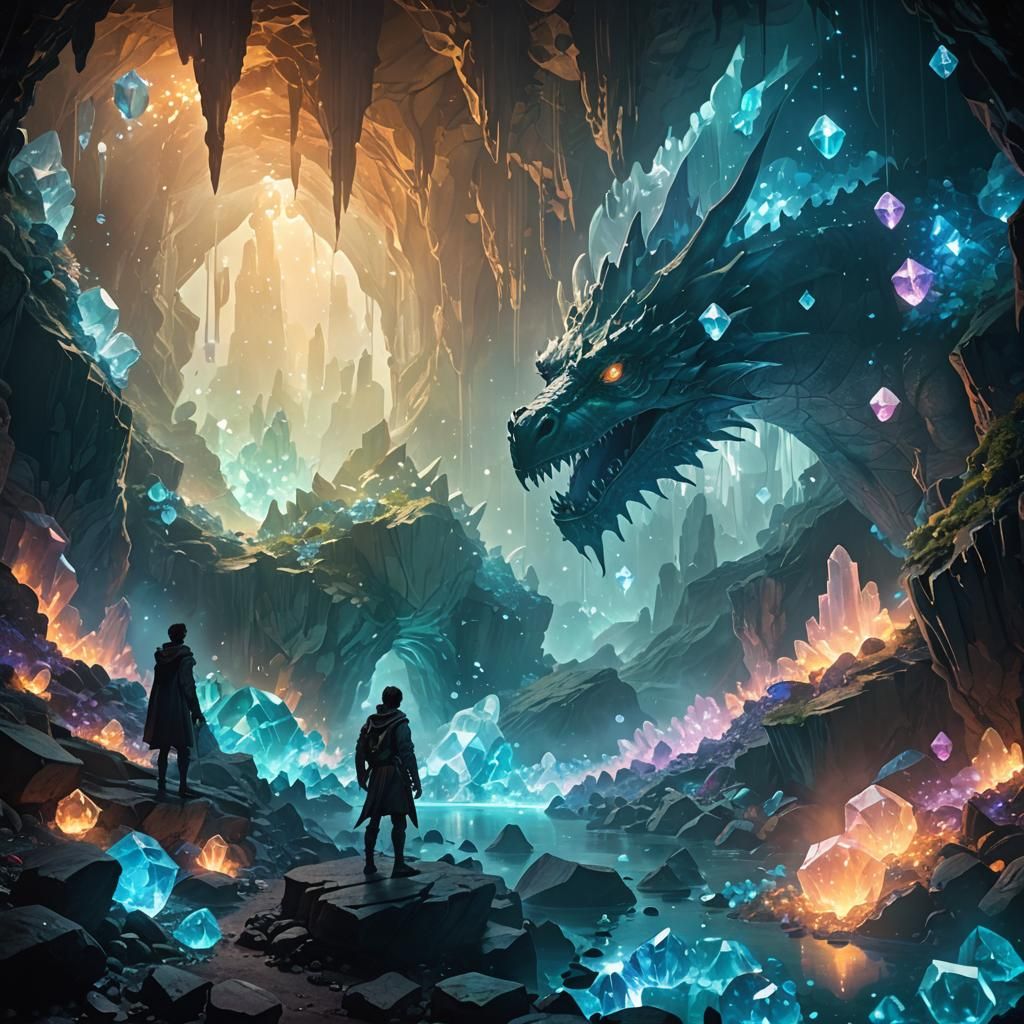 Crystal Cavern Adventure: A Digital Matte Painting