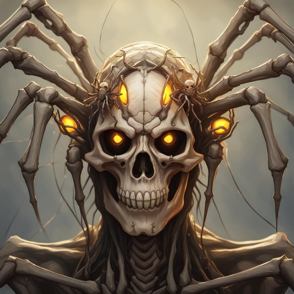 Spider Skeleton King: Dark Fantasy Concept Art