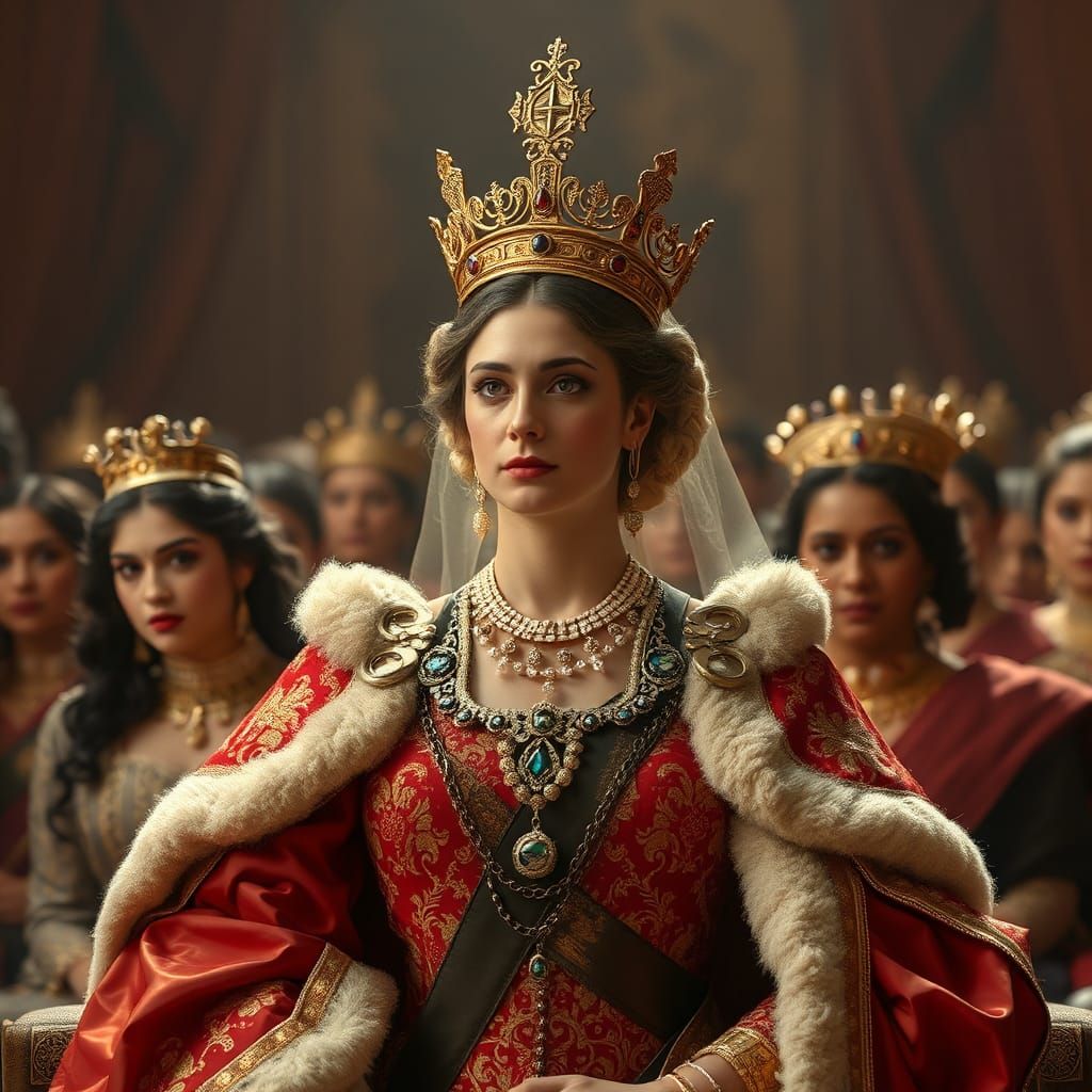 22nd-Century Queen Coronation in Digital Art