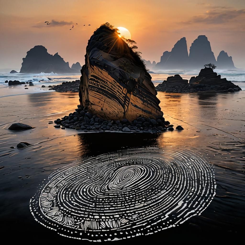 Ancient Fingerprint Transforms into Vibrant Tribal Sea-Bridg...