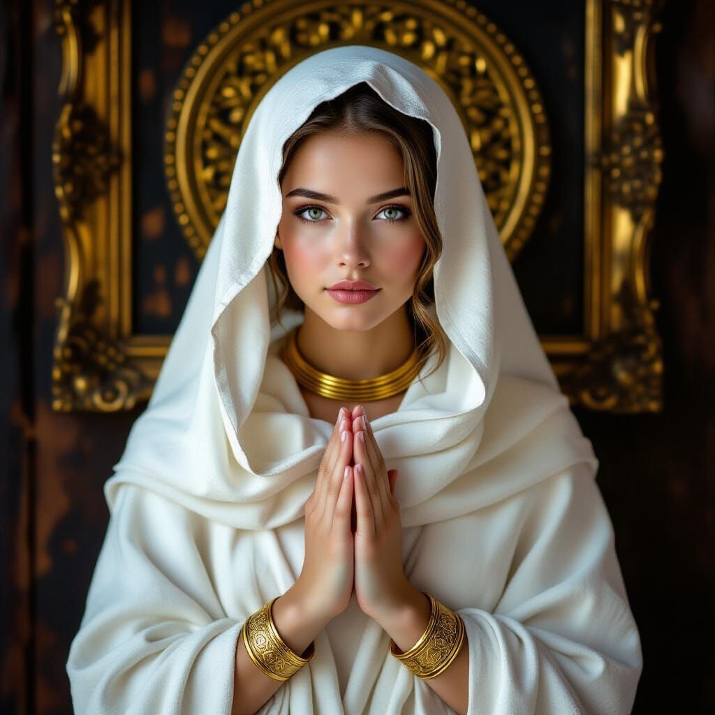 Renaissance-Style Portrait of a Woman in Gold