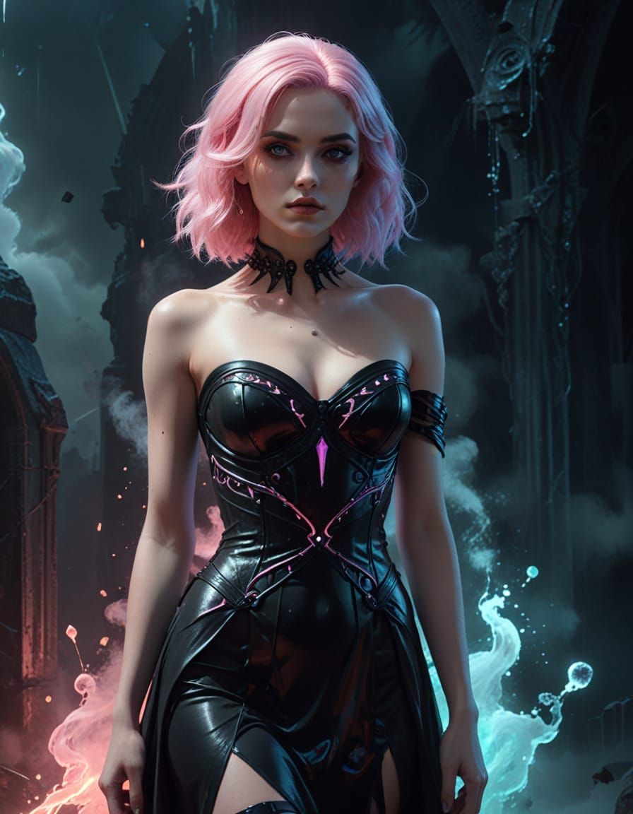 Gothic Sci-Fi Woman in Dark Fantasy Art