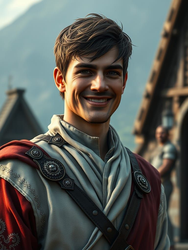 Medieval Knight Weds in Whimsical Fantasy Scene