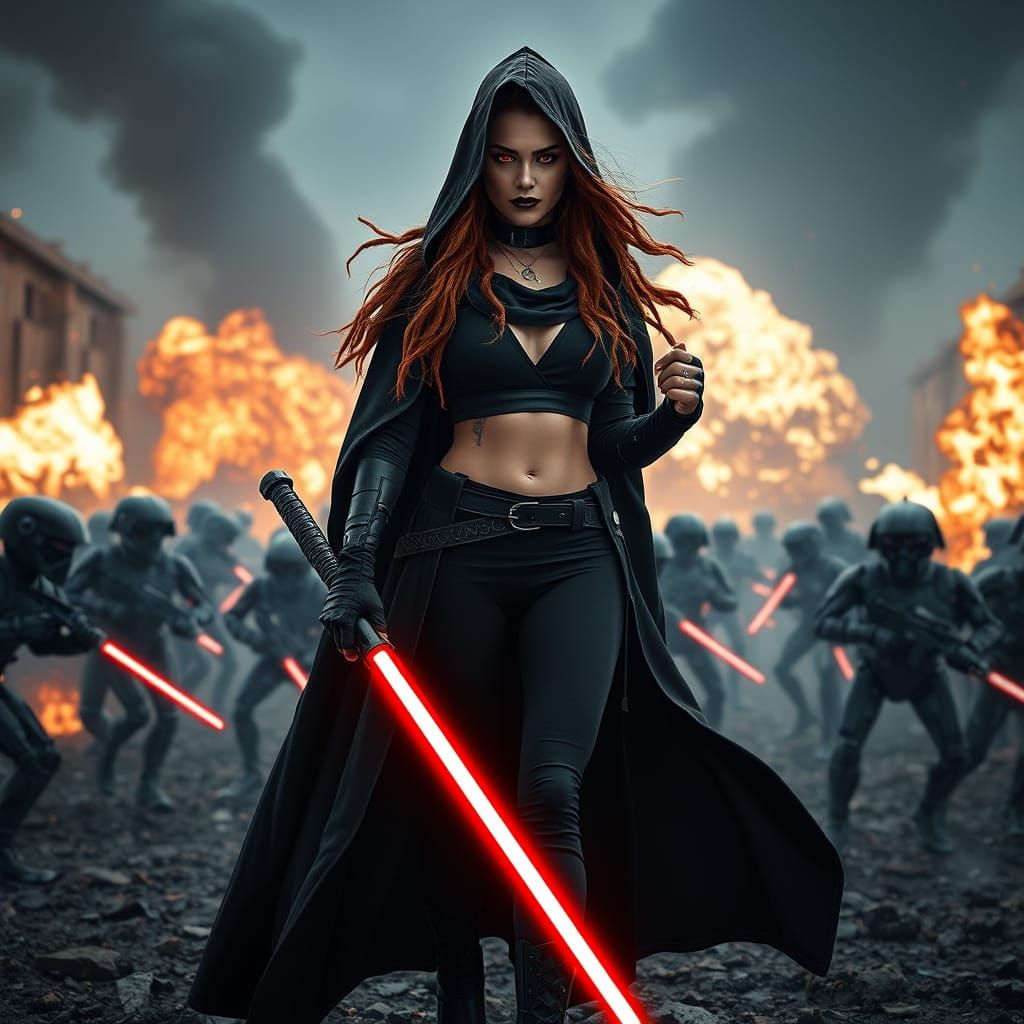 Mysterious Sith Lady Wields Crimson Lightsaber Amidst War-To...
