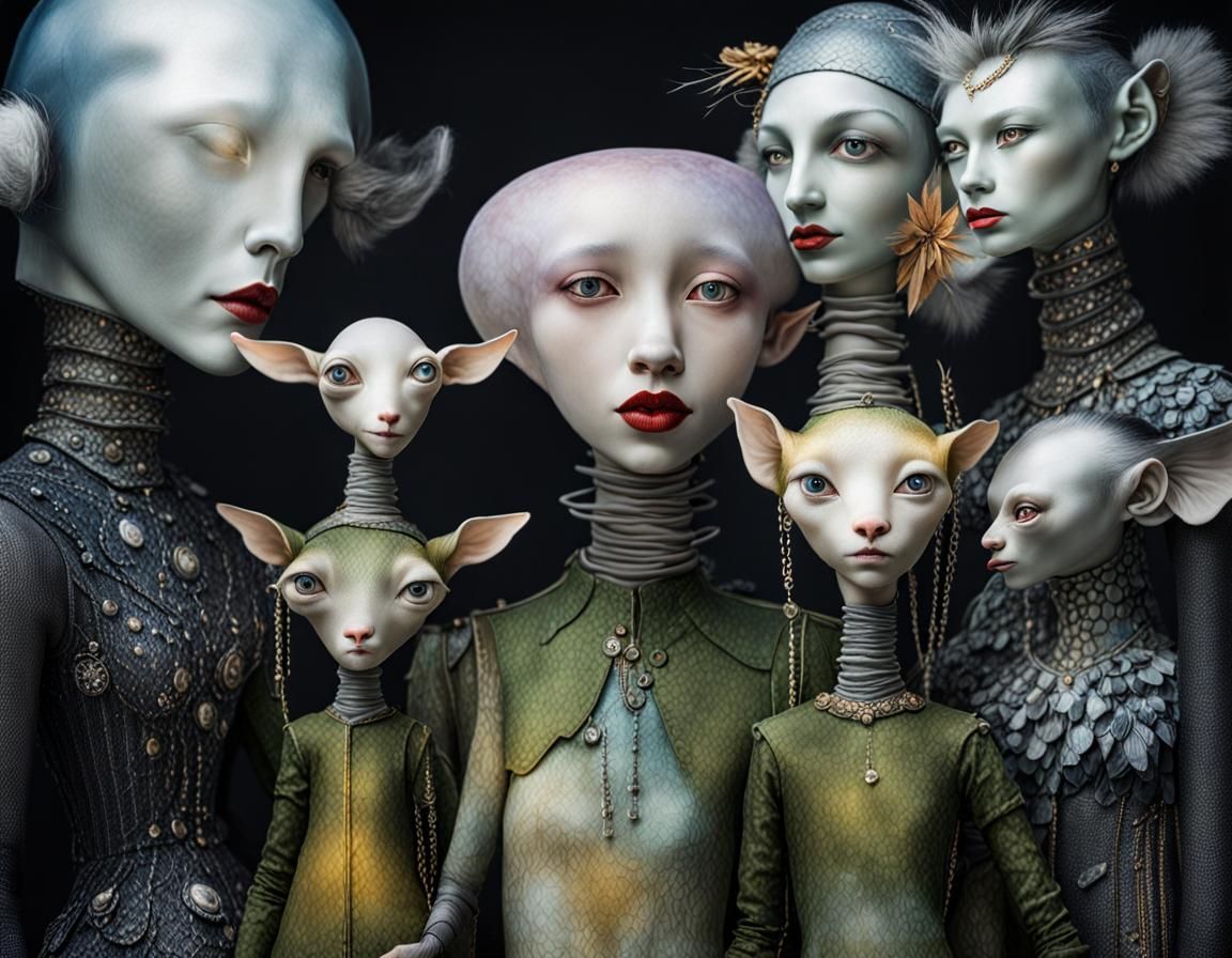 Surreal Restaurant Scene with Exotic Aliens, Photography