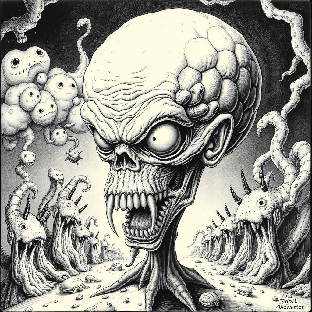 Grotesque Caricature in Classic Comic Art Style
