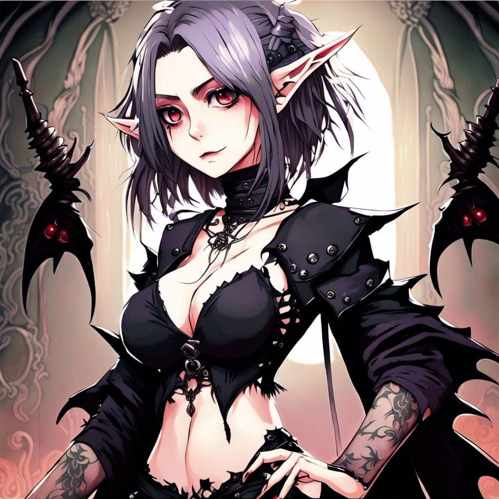 Anime Goth Goblin Dark Lord Illustration