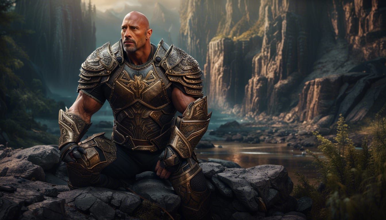 Dwayne Johnson Armored: Fantasy Concept Art