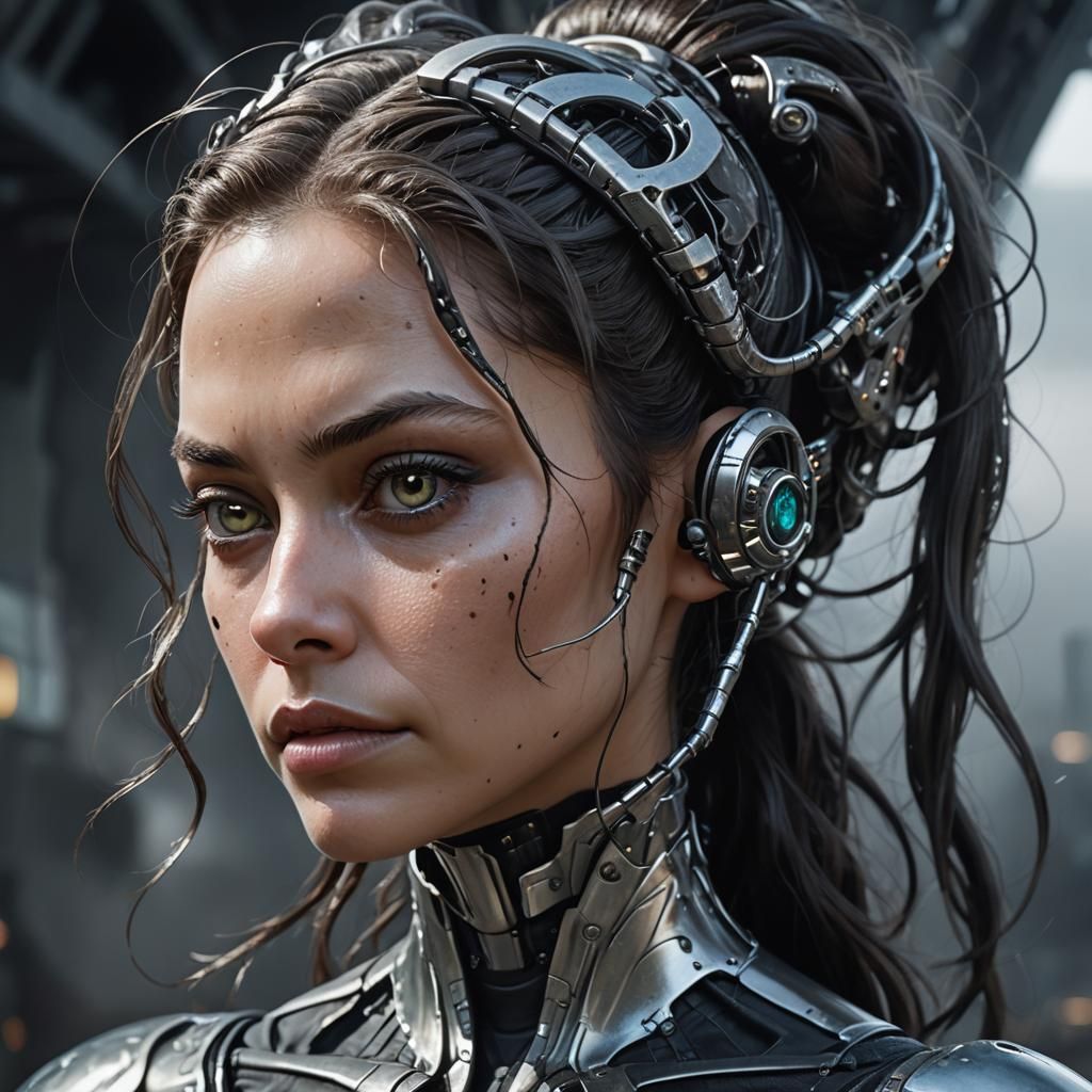 Hyperrealistic Portrait of a Chubby Alien Girl