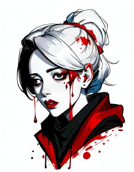 Unsettling Figure in Crimson and White, Bacon Style