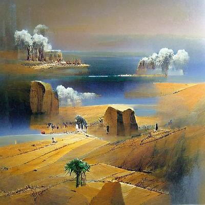 Egyptian Landscape in Roberts' Style