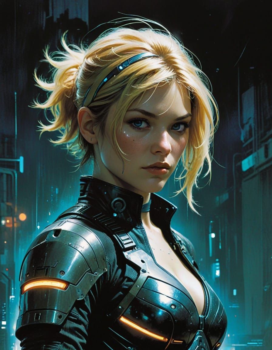 Cyberpunk Tatum O'Neal as Comic Book Heroine