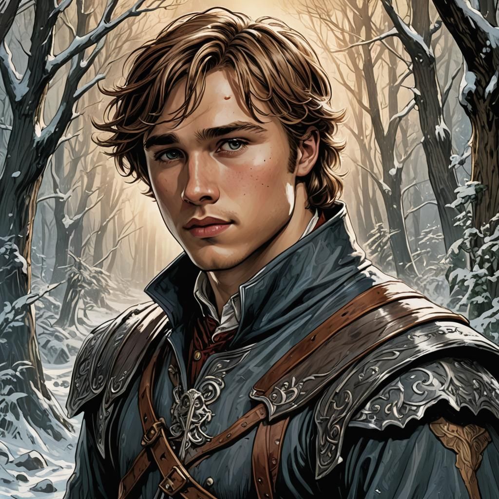 Peter Pevensie Portrait in Comic Book Style