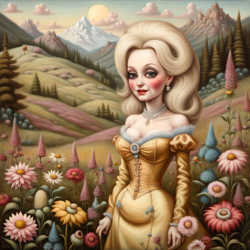 Dolly Parton in Dark Surrealist Portrait