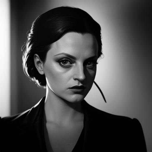 Dramatic Film Noir Portrait in Black and White