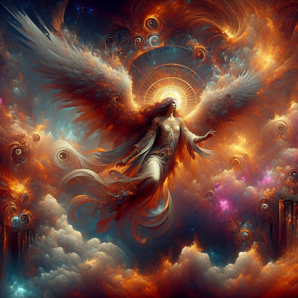 Angel of Fire: Fantastical Matte Painting in 8k