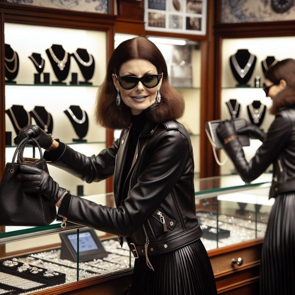 Woman in Leather Steals Diamonds from Jewelry Store