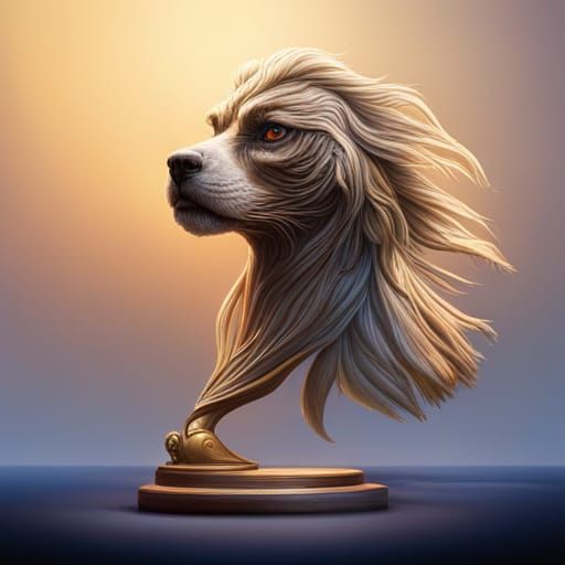 Hyperrealistic Trophy in Splash Art Style