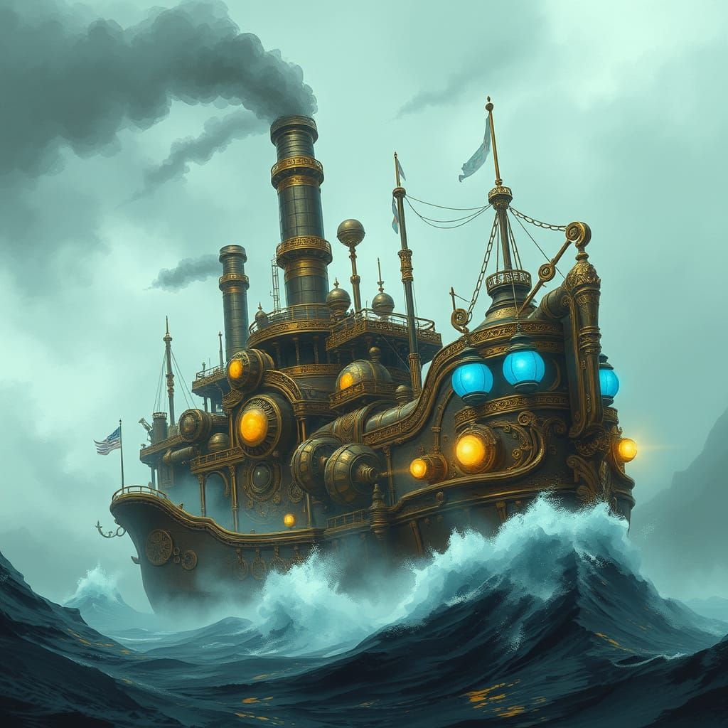 Steam-Powered Charybdis Rises in Steampunk Style