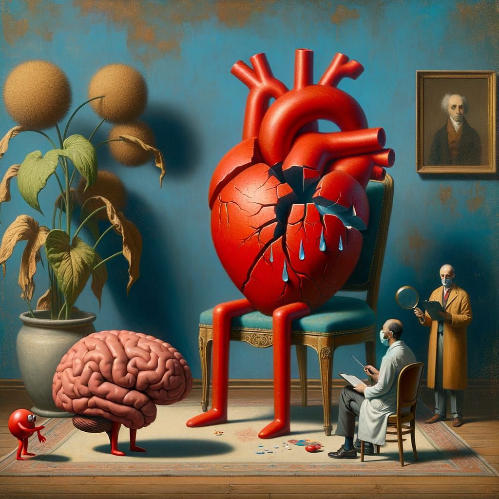 Mended Heart in Elegant Oil Painting Style