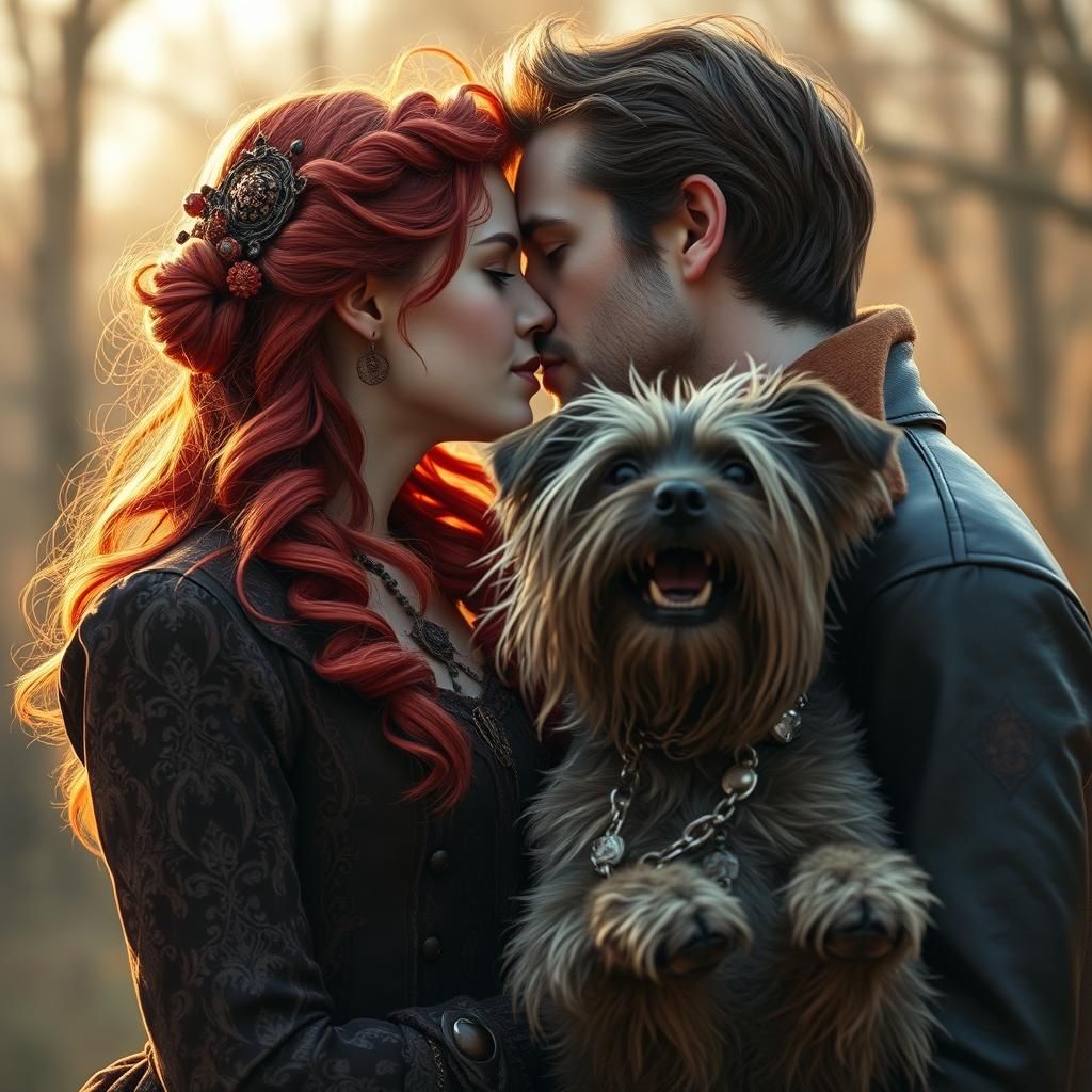 Victorian Romance Interrupted: Art Nouveau Digital Painting