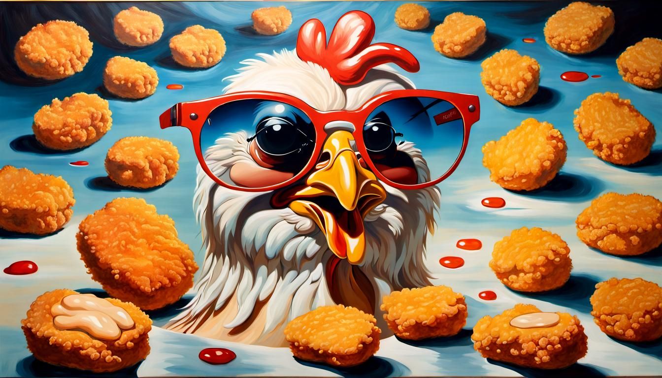 Surreal Chicken Nugget Serenade: A Dali-esque Dream