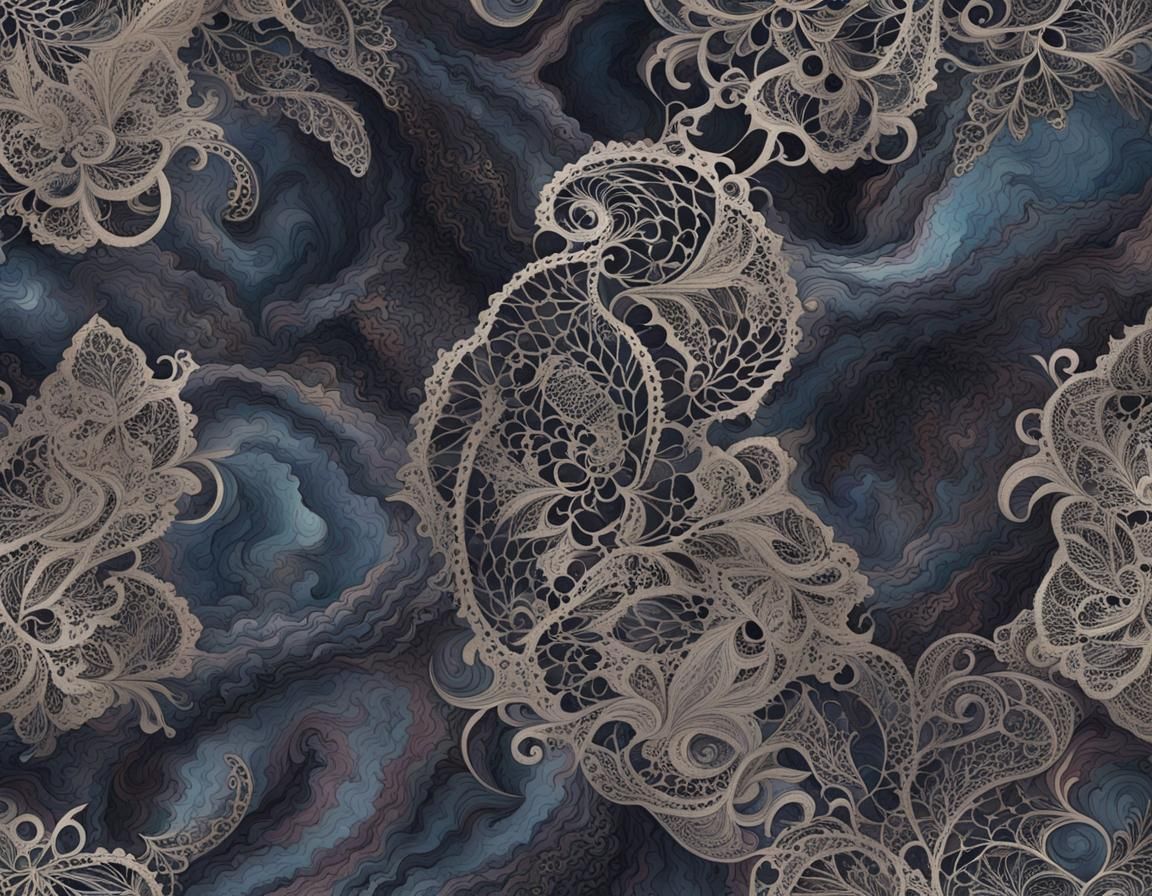 Night Paper Lace Marbled Pattern
