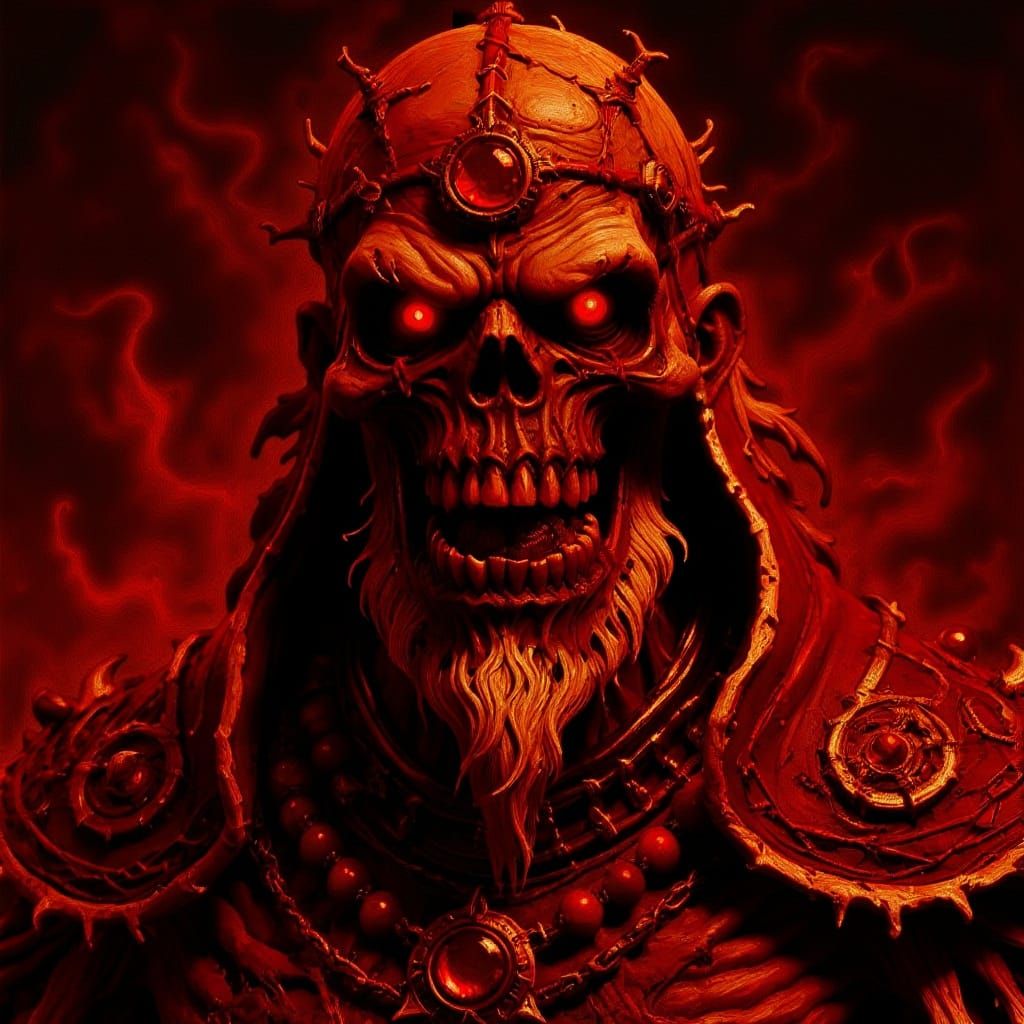 Crimson Doom Smoke in Horror Post-Impressionist Style