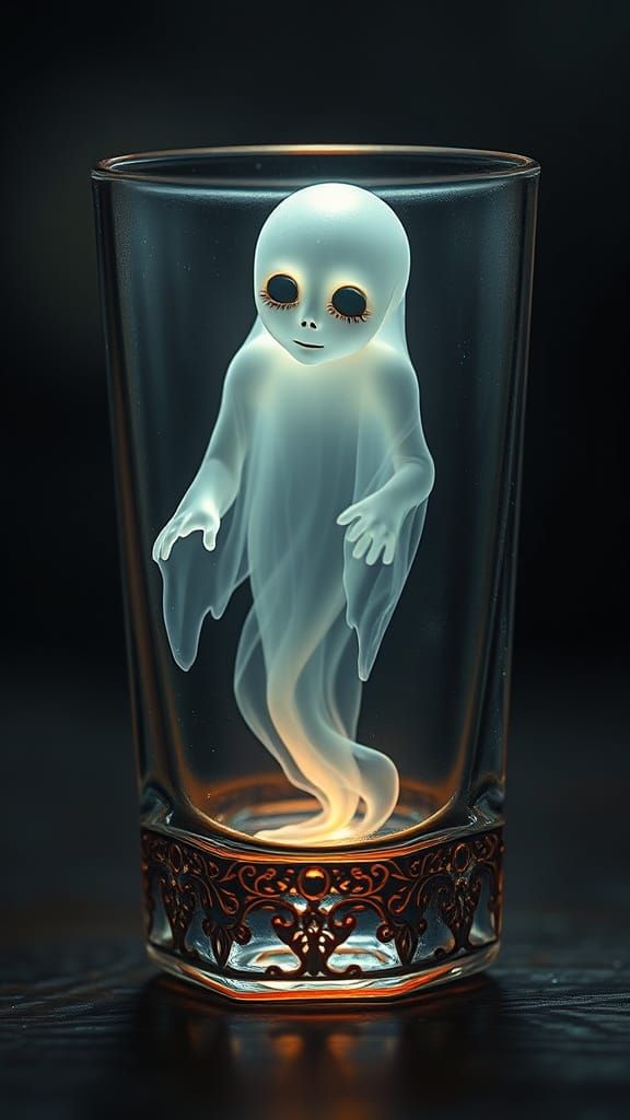 Ethereal Ghost in Ornate Shot Glass