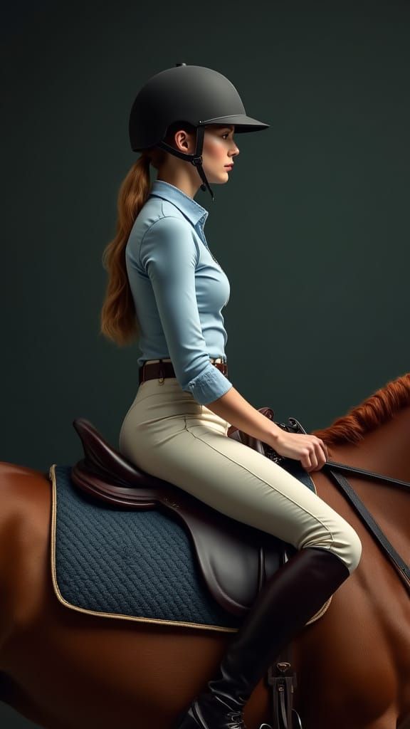 Hyper Realistic Equestrian Rider on Majestic Horse