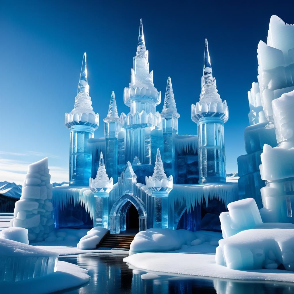Castle ice sculpture