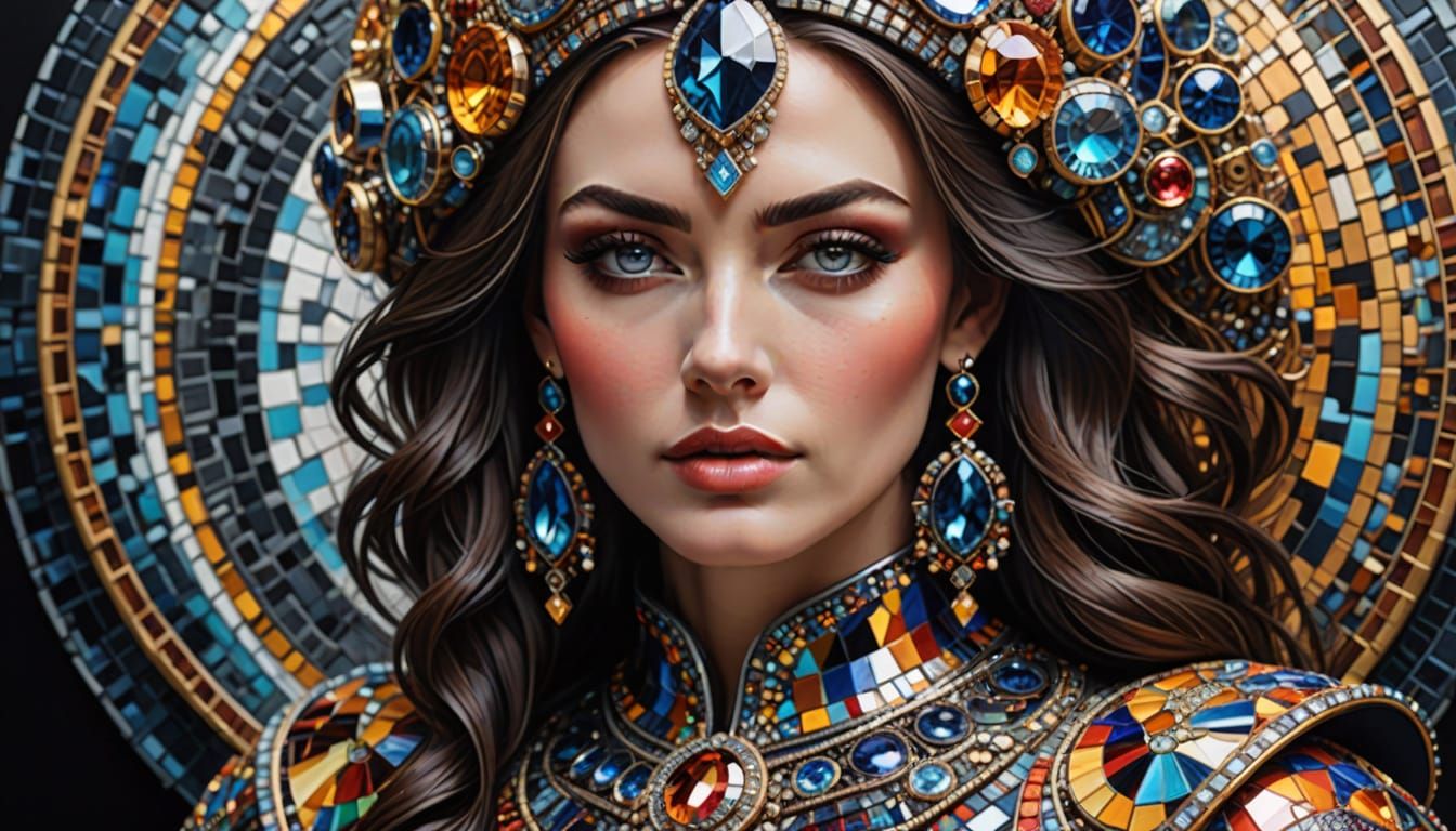 Hyperrealistic Portrait of a Futuristic Woman in Intricate C...