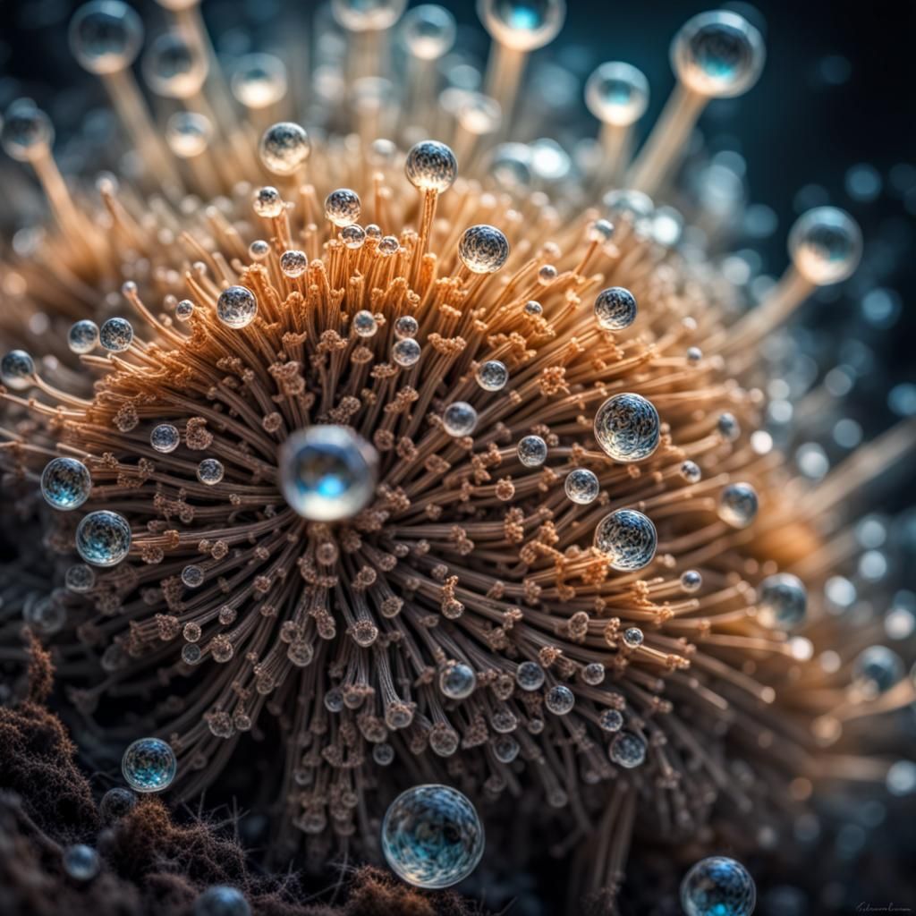 Crystal Spores Fantasy in Hyperrealistic Style