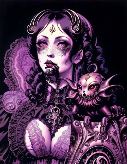 Gothic Rococo Pinup in Vintage Style