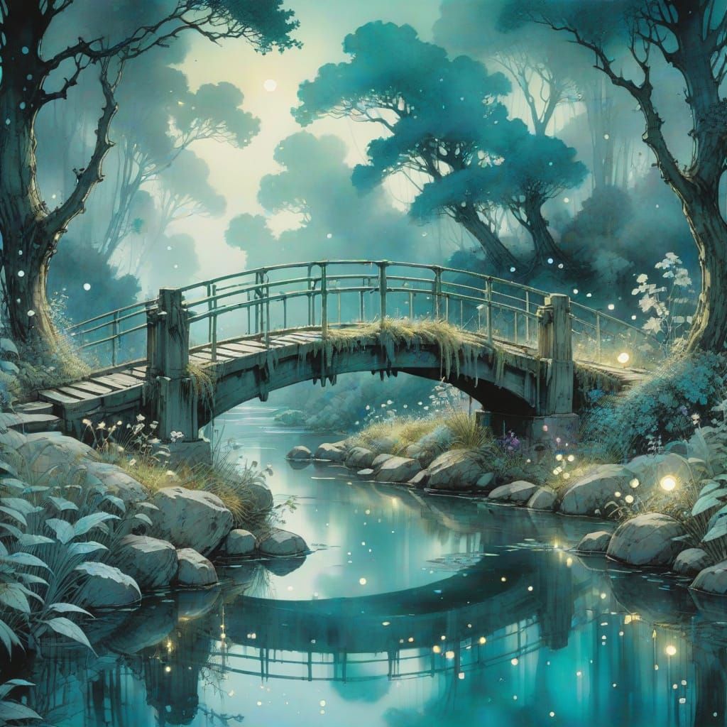 Enchanted Summer Oasis Under Abandoned Bridge