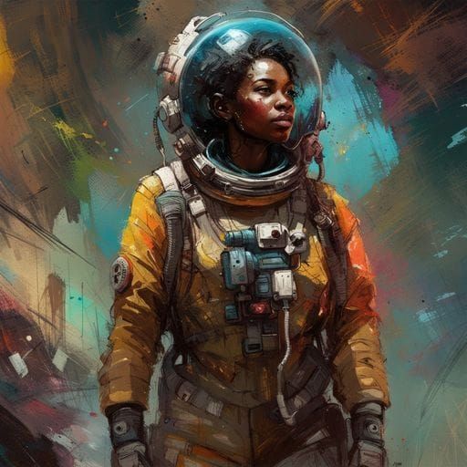 Hyperdetailed Portrait of African Female Astronaut