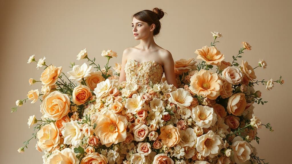 Ethereal Woman in Floral Masterpiece