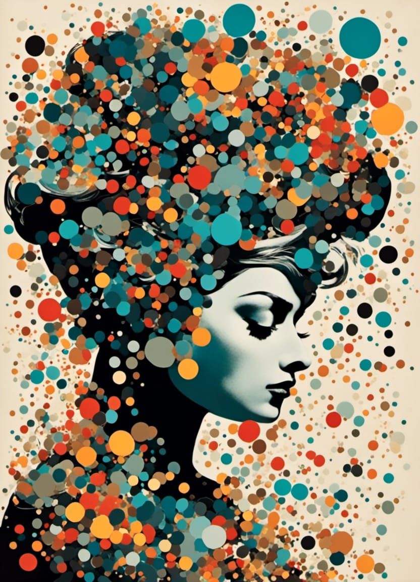 Collage Art Silhouette Inspired by 70s Britain