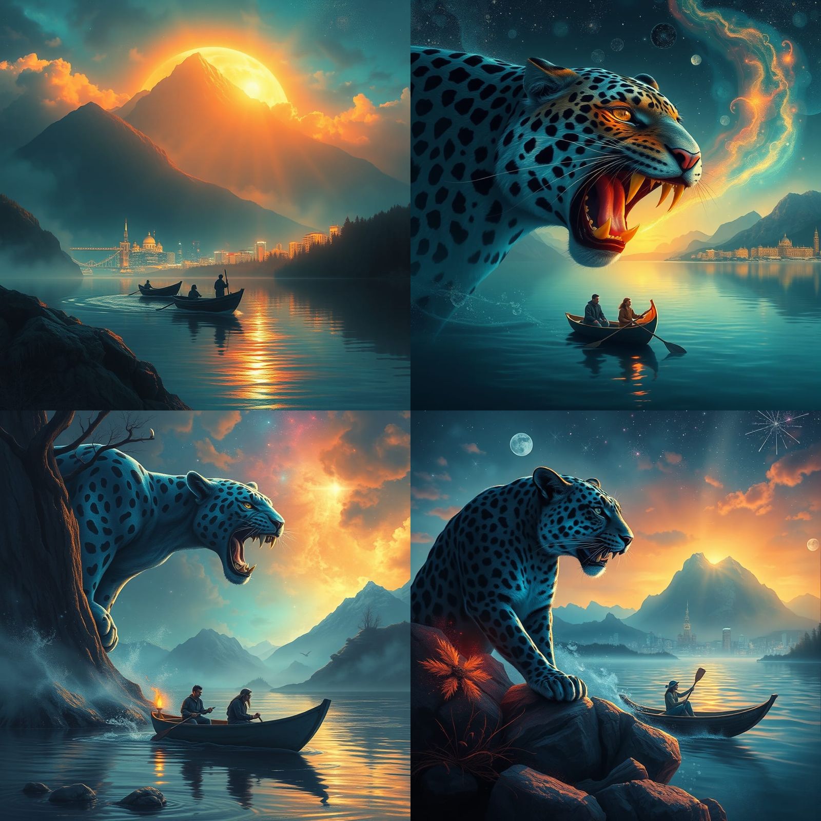 Surreal Sky Panther of Time and Destiny