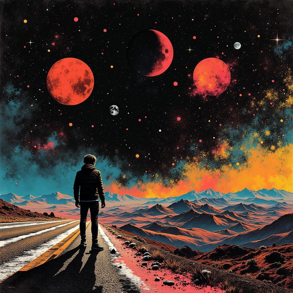 Surreal Sci-Fi Dreamscape in Postpunk Aesthetic